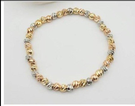 Pulsera Latón 3 Colores - Cuenta:5MM PBR1406473