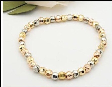 Pulsera Latón 3 Colores - Cuenta:4 MM PBR1506449