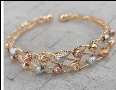 Pulsera Latón 3 Colores - Diámetro:7 cm PBR200928462