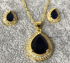 Conjunto Collar y Aretes YS300918093 (azul)