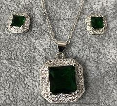 Conjunto Collar y Aretes YS318918090 (verde)
